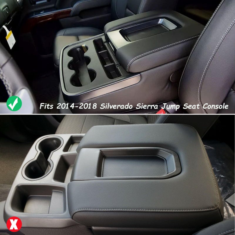 Zxiaochun Center Console Cover Compatible with 2014-2018 Chevy Silverado/GMC Sierra Jump Seat Accessories  Middle Console Armrest Lid Leather Protective Cover(ONLY for Split Bench Seat Console) - Image 2